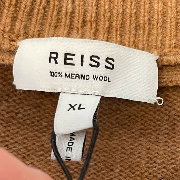 Reiss Parks 100% Extra Fine Merino Wool Crew Neck Sweater Jumper - Picture 8 of 9